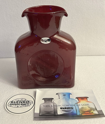Blenko Glass Water Bottle384 Limited Edition Black Cherry~Signed By John Blenko