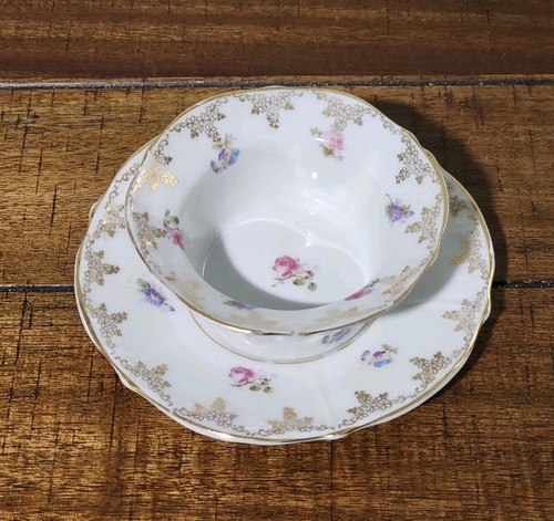 Vintage Lefton Cina Rose 7 Piece Tea Set Heritage Gold Trim Floral KPM Germany - Picture 3 of 23