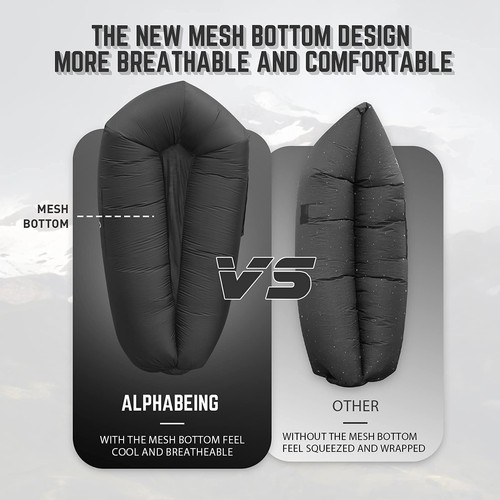 Inflatable Lounger Air Sofa, Portable Inflatable Couch Mesh Hollow Air Hammoc... - Picture 2 of 7