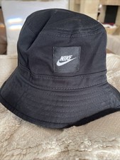 Nike Youth Black Bucket Hat S/M 100 Cotton Logo Patch  Just Do It