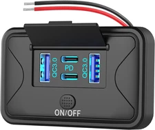 78W 4 Port 12V USB Outlet Wall Mount, Dual 36W PD & Dual 18W QC3.0 Lightweight S