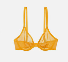 NWT Cuup Bra The Plunge Mesh Marigold Sz 36D  Color Imperfections See Photos 