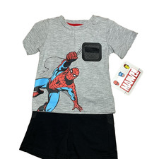 Marvel Spider-Man Toddler Boy Shirt Shorts Set 2-Piece Size 18 Months Official
