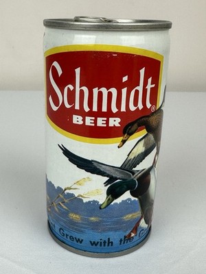Empty Top Closed 12oz Schmidt Beer Scenic Series ( Mallard Ducks ) S.S. Tab-Top