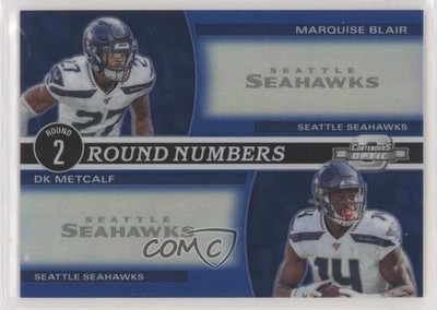 2019 Contenders Optic Blue Prizm 9/99 DK Metcalf Marquise Blair Rookie RC wd9