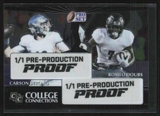 Carson Strong Romeo Doubs 2024 Pro Set College Connections Pre-Production Proof