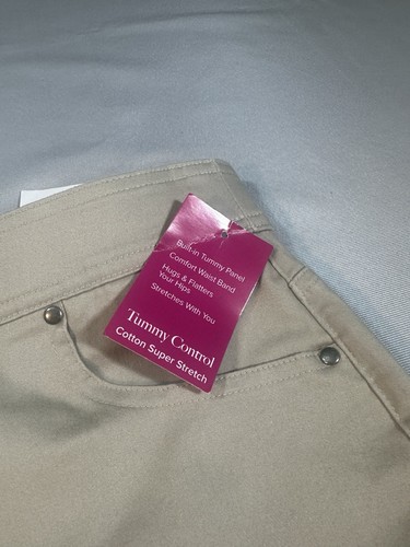 Kim Rogers Damen hellbraun khaki Caprihose Bauchweg Überziehen Freizeit Größe 16 - Bild 5 von 6