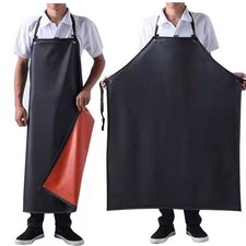 Waterproof Rubber Vinyl Apron 43"X29" for Dishwashing Lab Work Heavy Duty Black