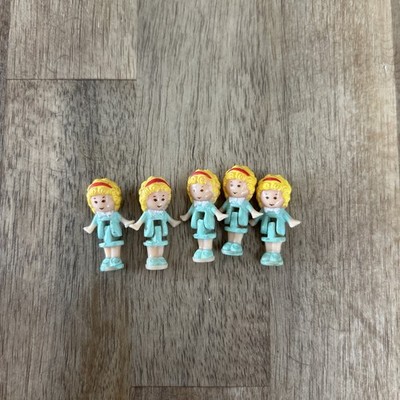 1989 Polly Pocket Let's Party Games - Polly, Green Dress, Bluebird Toys lot of 5
