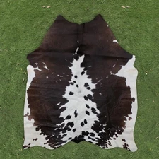 Hair on Cowhide Rug Real Cow Leather Skin Floor Carpet Natural Rug 61x58" CC1325