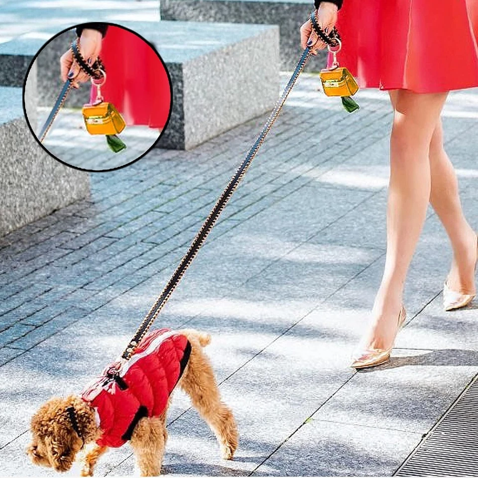 NWT Scotch & Co Mini Barking Luxury Designer Dog Poop Bag Holder Case Tan - Image 4 of 4