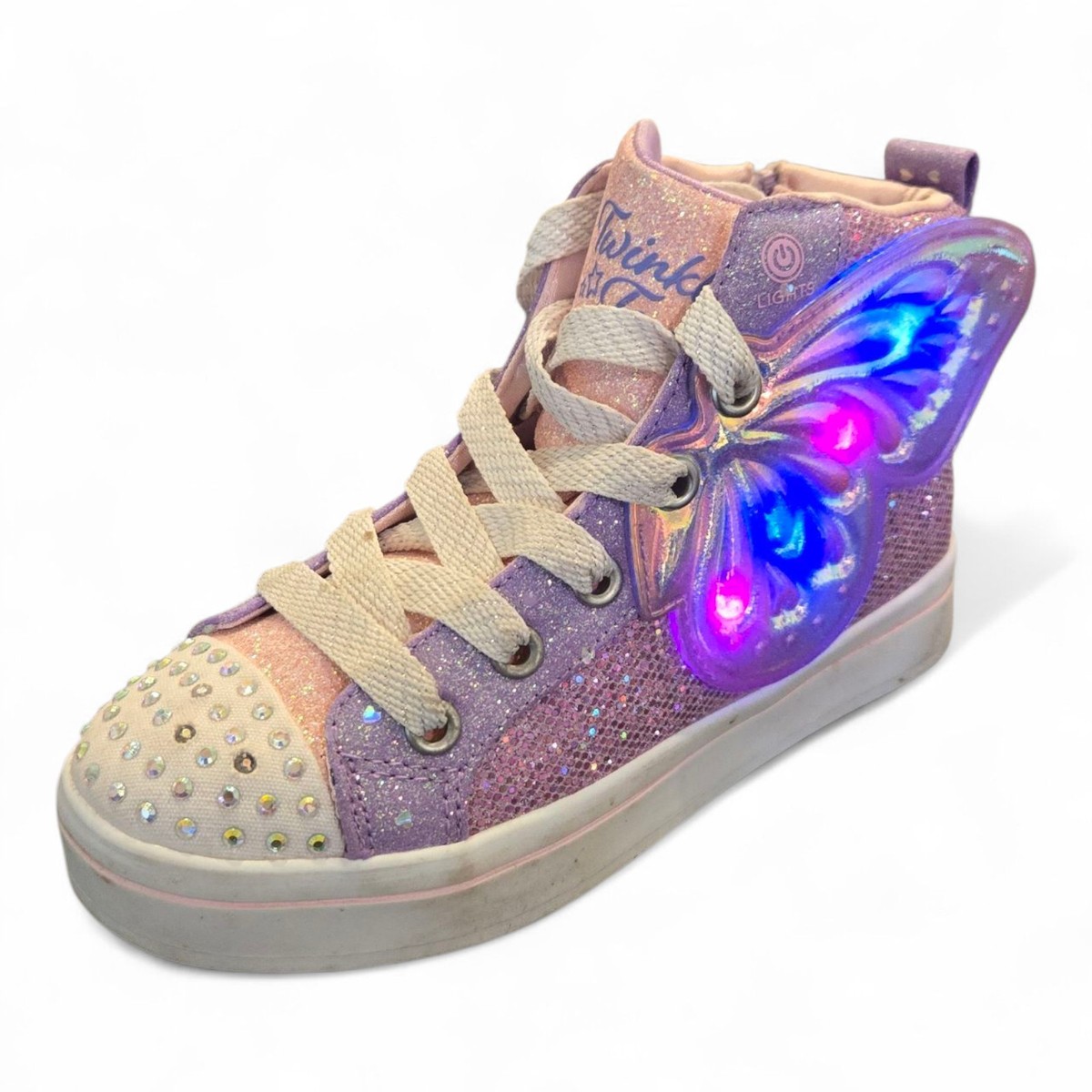 Skechers Twinkle Toes HIGH TOP Kids' Light-Up Butterfly Sneakers