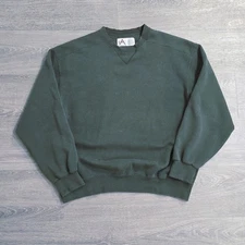 Vintage 90s DAC Detroit Athletic Club Blank Sweatshirt Crewneck Green Men’s Sz L