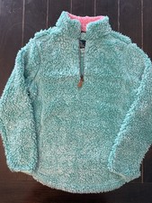 Simply Southern Sherpa Pullover Women  s Small Aqua Teal Pink 1/4 Zip Fleece