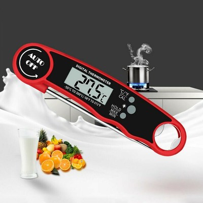 Digital Food Thermometer Foldable Waterproof for   Meat Water Milk BBQ #T9