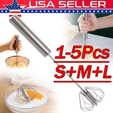 Semi-Automatic Egg Whisk Hand Push Egg Beater Stainless Steel Blender Mixer Whis