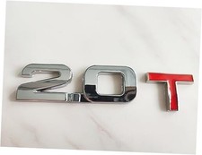 2X 2.0T 3D Emblem Decal Sticker, Universal Fit, Car Compatible Silver Red