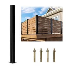 45" Aluminium Alloy Fence Post, 1 Pack, Matte Black, Commercial Grade, Ideal ...