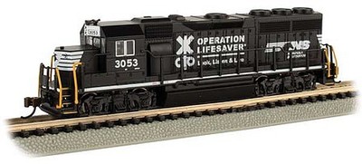 Bachmann 63535 HO Scale EMD GP40 Standard DC Norfolk Southern