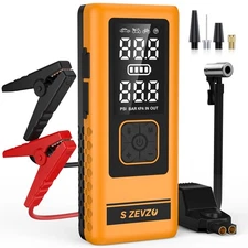 S ZEVZO 4000A Jump Starter with 150 PSI Air Compressor Car Battery Jump Booster