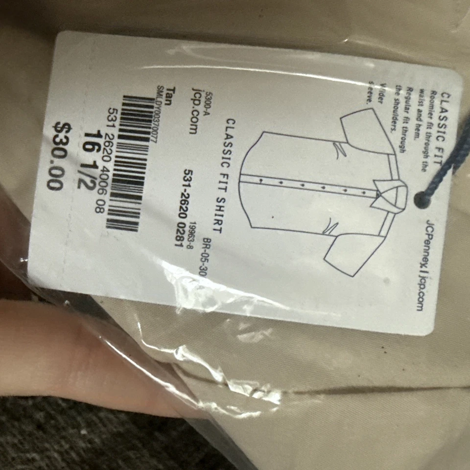 Nuevo con etiquetas Stafford Essentials Classic Fit 16 1/2 Bronceado Manga Corta Foto 2 de 4