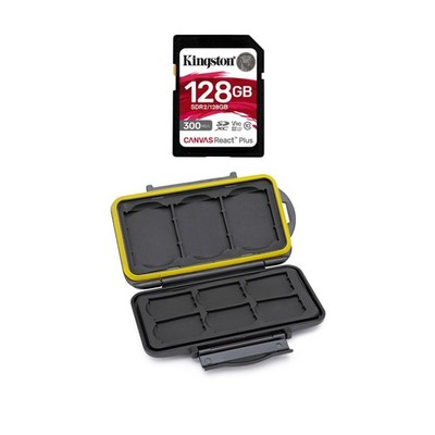Kingston Canvas React Plus 128GB U3 V90 SDXC UHS II SD Card Bundle FAST