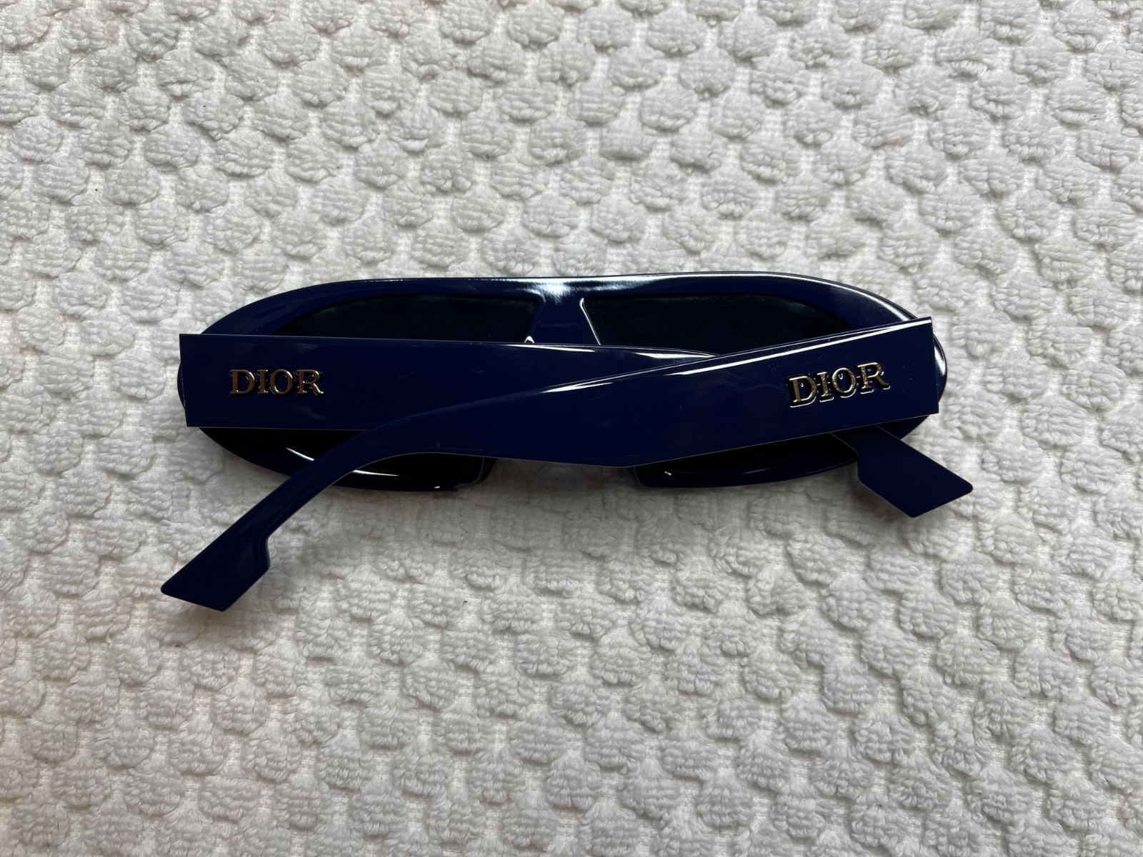 Christian Dior Oblique CD Gold Logo Blue Iconic Sunglasses with case, image 10