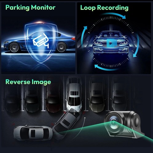 XGODY 4K Dash Cam 10.26" IPS Touch Screen Wireless Apple CarPlay&Android Auto - Picture 7 of 15