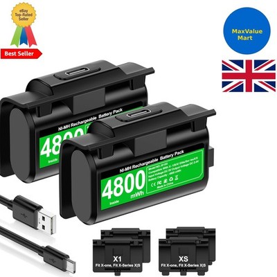 2x4800mWh Xbox Akku Pack mit LED Anzeigen & Play & Charge Kit