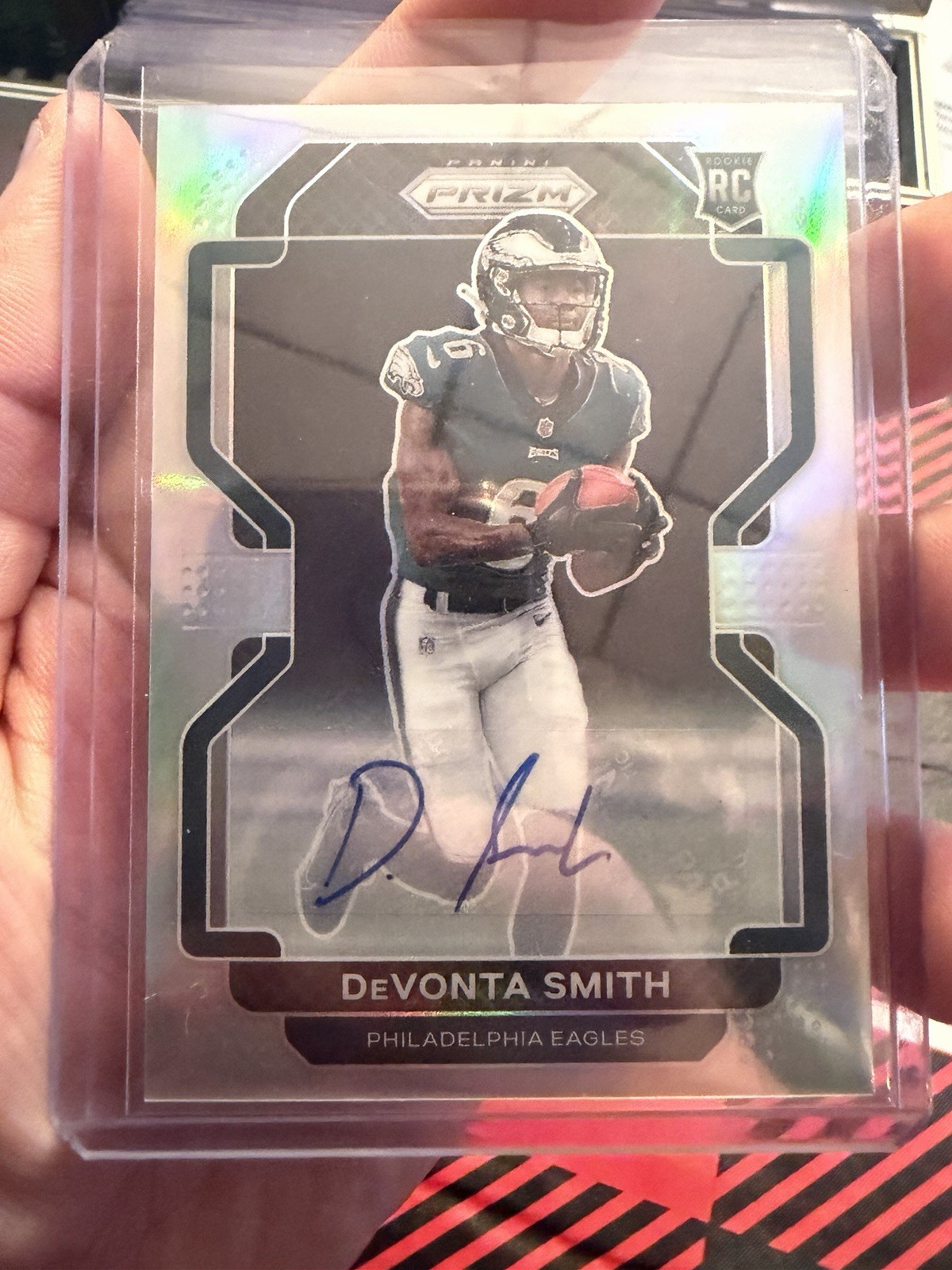 2021 Panini Prizm Rookie DeVonta Smith #335 Silver Prizm Autograph Eagles
