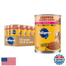 Pedigree 12pk 13.2oz Adult Wet Dog Food Chopped Ground Beef Canned