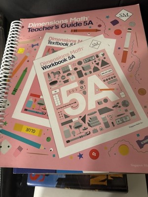 Dimensions Math Grade 5A Teacher's Guide Textbook Workbook Set Singapore Math