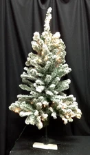 Holiday Time Greenfield Pine Flocked Christmas Tree Pre Lit clear lights 4ft