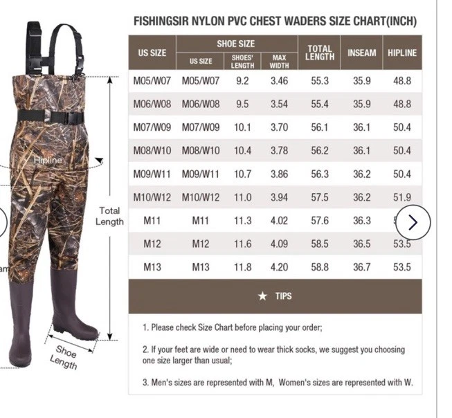 FISHINGSIR HISEA Fishing Waders with Boots Chest Waders Waterproof Men 7 Women 9 - Image 3 of 4