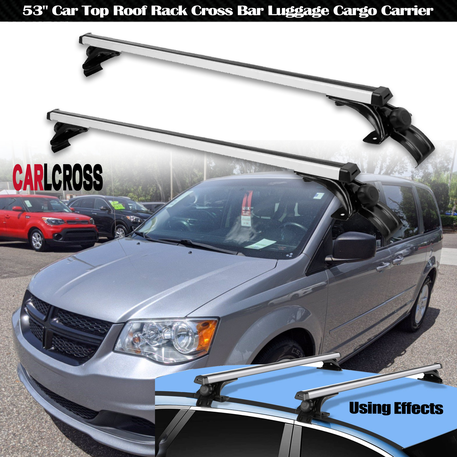 For Dodge Grand Caravan Top Roof Rack Cross Bar Luggage Cargo Carrier Aluminum