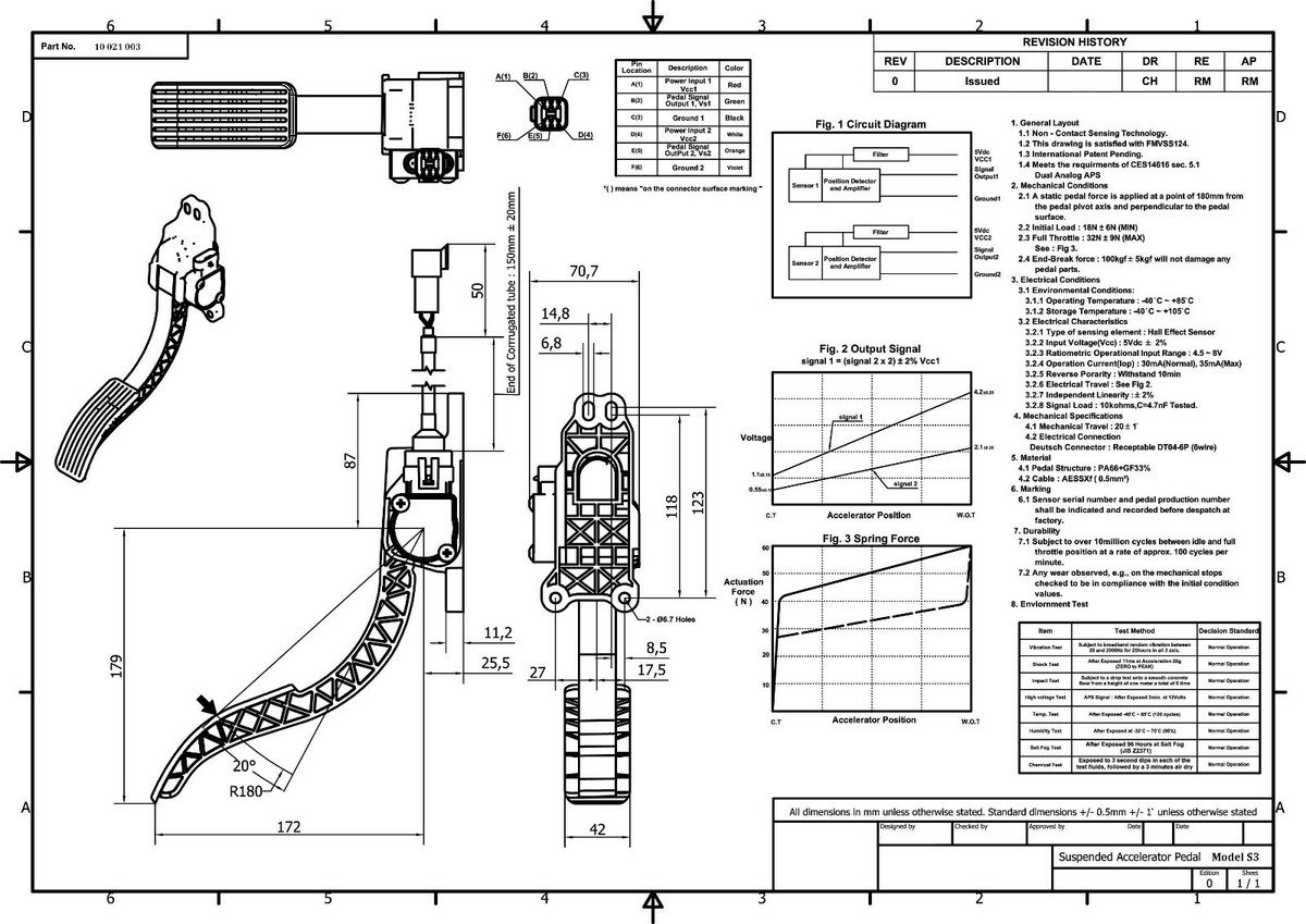 Accel17ページ ELECTRONIC ACCELERATOR PEDAL - Suspended Mounting, Dual Signals | eBay