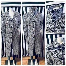Newport News Vintage Leopard Print Acrylic Trench Coat