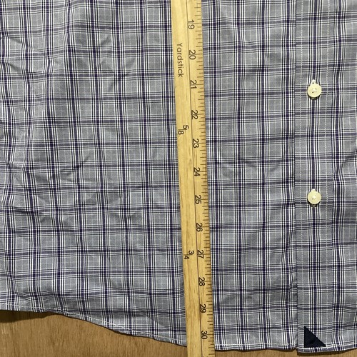 Camicia Untuckit blu quadri bottoni davanti manica lunga uomo taglia XXXL - Foto 6 di 6