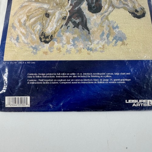 Vintage Wild Horses Needlepoint Canvas Floss LEISURE ARTS Designs #5904 - Picture 14 of 22