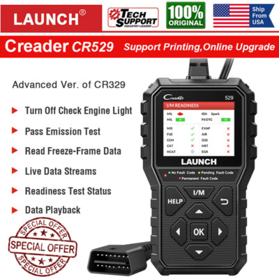 LAUNCH CR529 Full OBD2 Code Reader Scanner Car Diagnostic Tool for Ford Honda GM