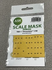 1/48 ASK #M48165 TBD-1 Devastator One-Sided Mask For GWH Kit