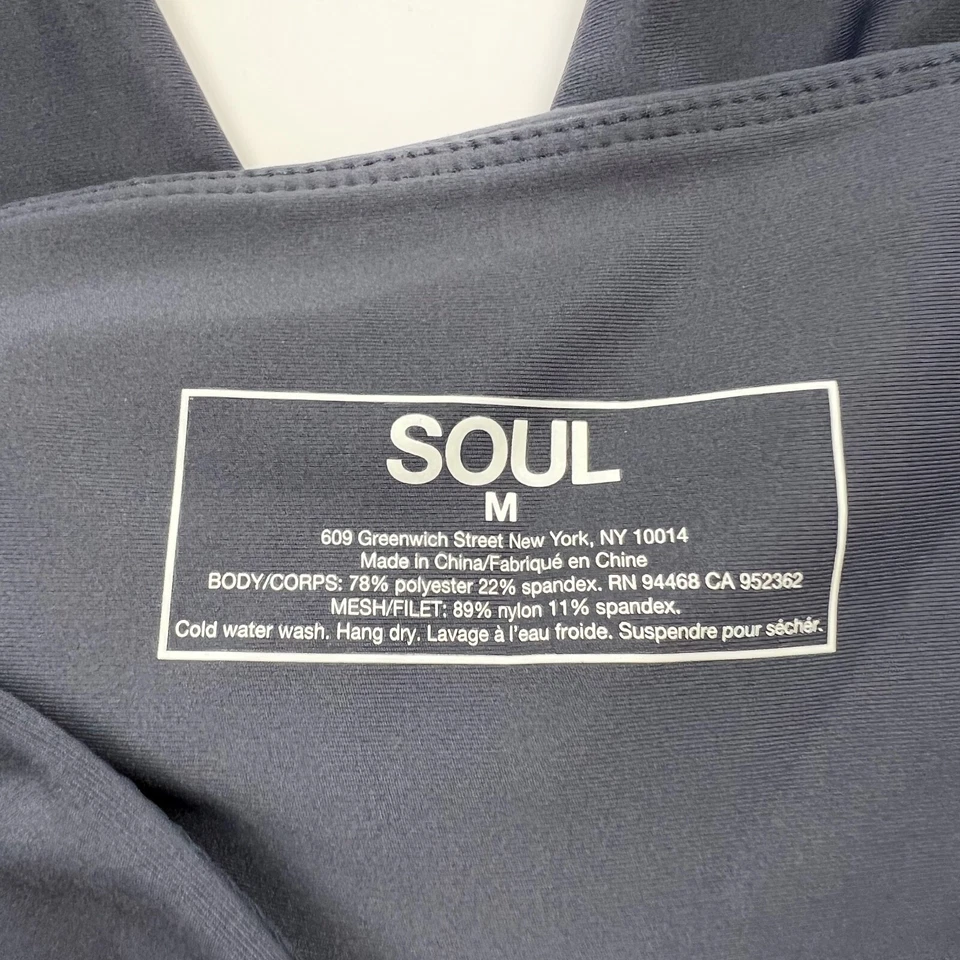 Soul By Soul Cycle Cutout Podium Ankle Crop Athletic Work Out Leggings Dark Grey - Image 2 of 3