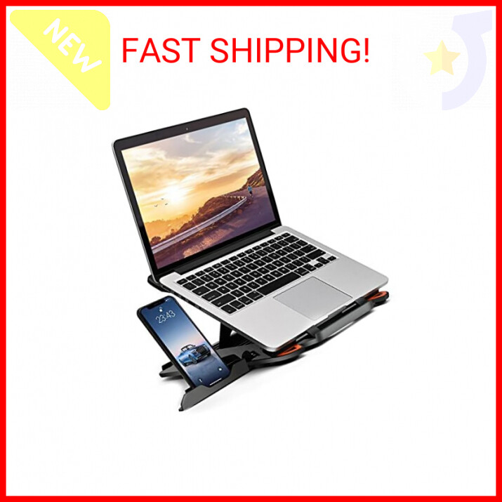 Adjustable Multi-Angle Laptop and Phone Stand with Port for Computers & Mobile Devices-image