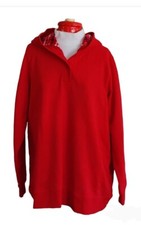 Womens NWT Lands End Serious Sweats LS French Terry Flannel Lined Hoodie L-XL