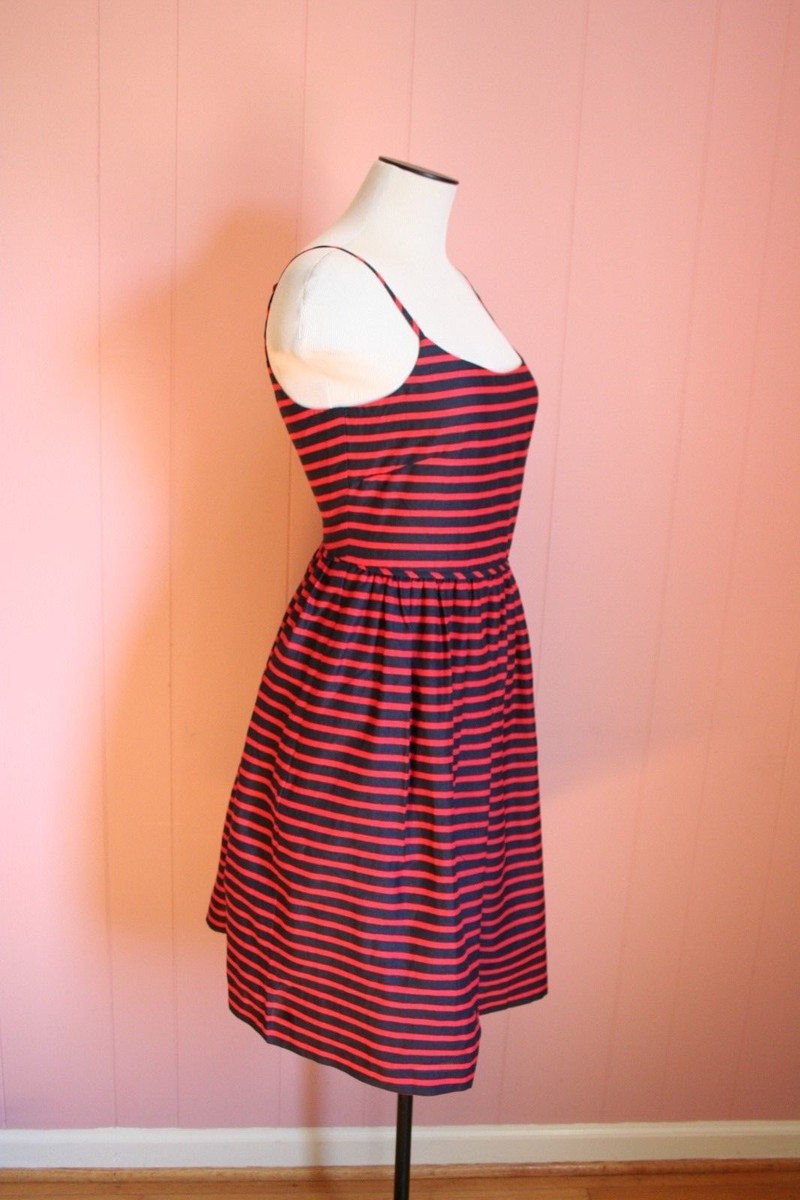 red striped linen dress Striped Linen Sleeveless Dress (Women)