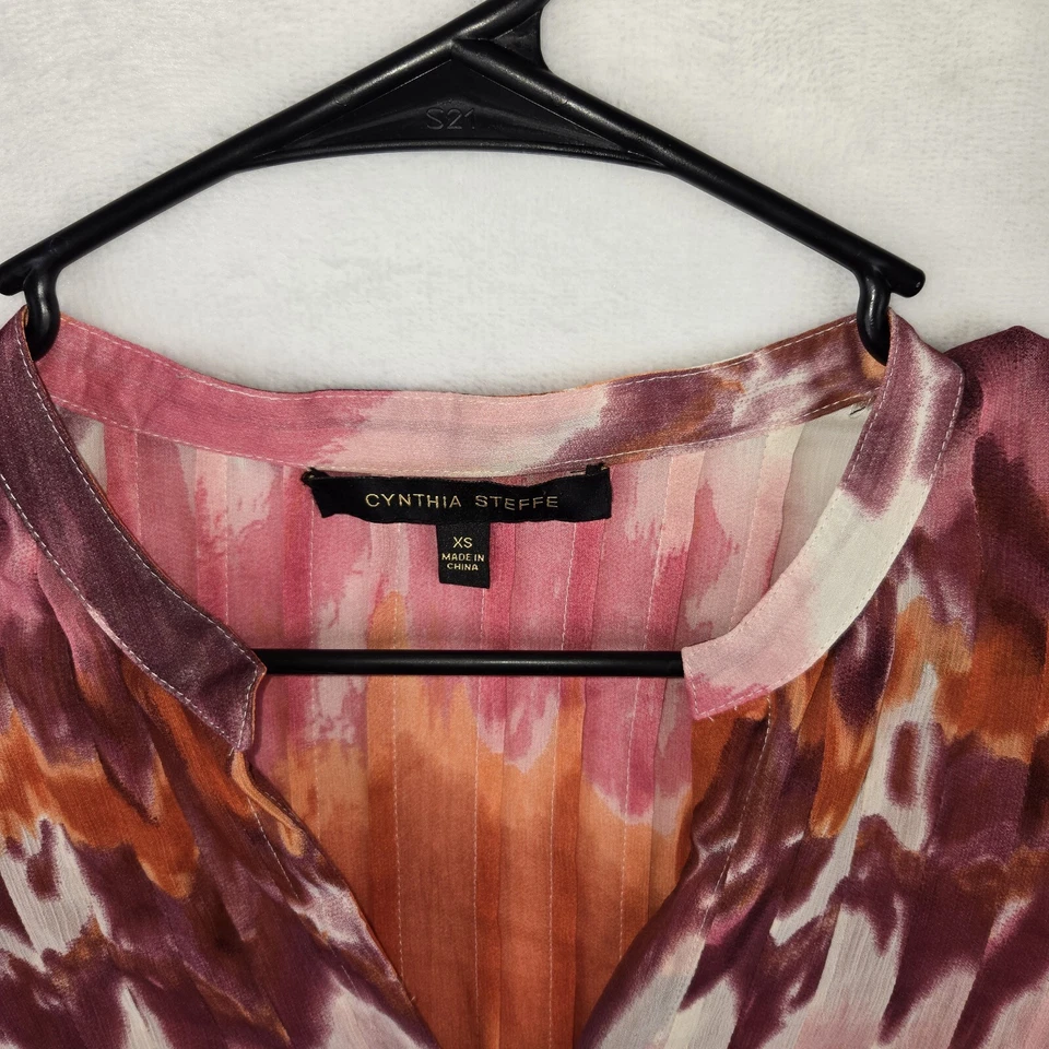 Туника на пуговицах Cynthia Steffe цветной художественный галстук краситель стиль размер XS - Изображение 3 из 4