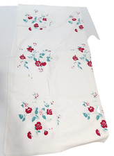 Vintage Tablecloth Red Roses Tea Wilendure 53...