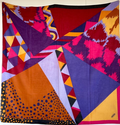 MISSONI PAREO FOULARD 140x140 COTONE ORIGINALE 1980's Made In Italy - Foto 4 di 5