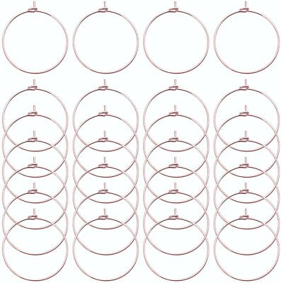 10 Wine Glass Charms Rose Gold 25mm Wire Rings DIY Crafts