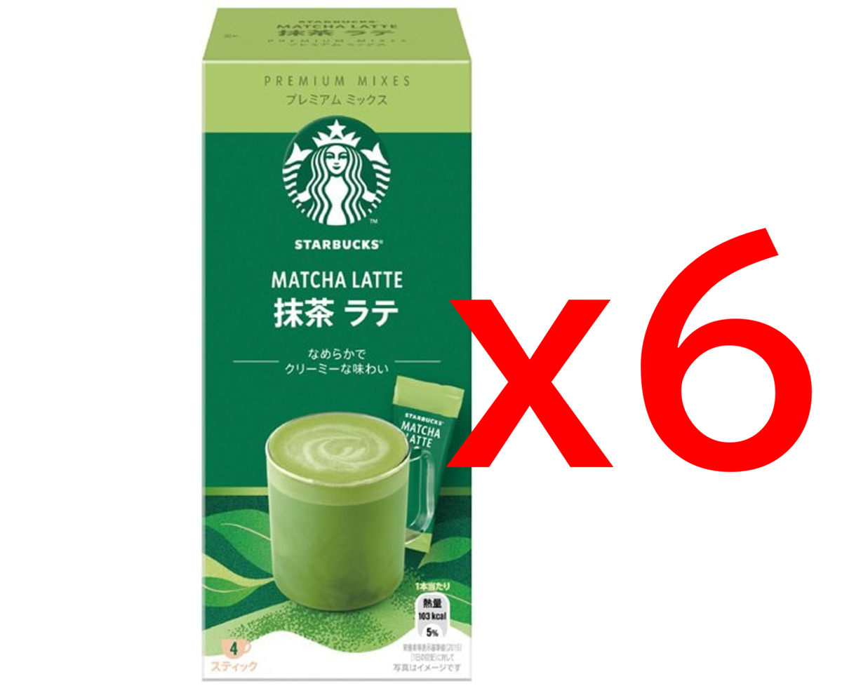 Nestle Starbucks Premium Mix Matcha Latte Stick Coffee 4P x 6